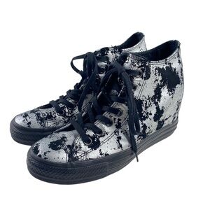 New Converse All Star Lux Metallic Hidden Wedge Sneakers Studded Womens 8
